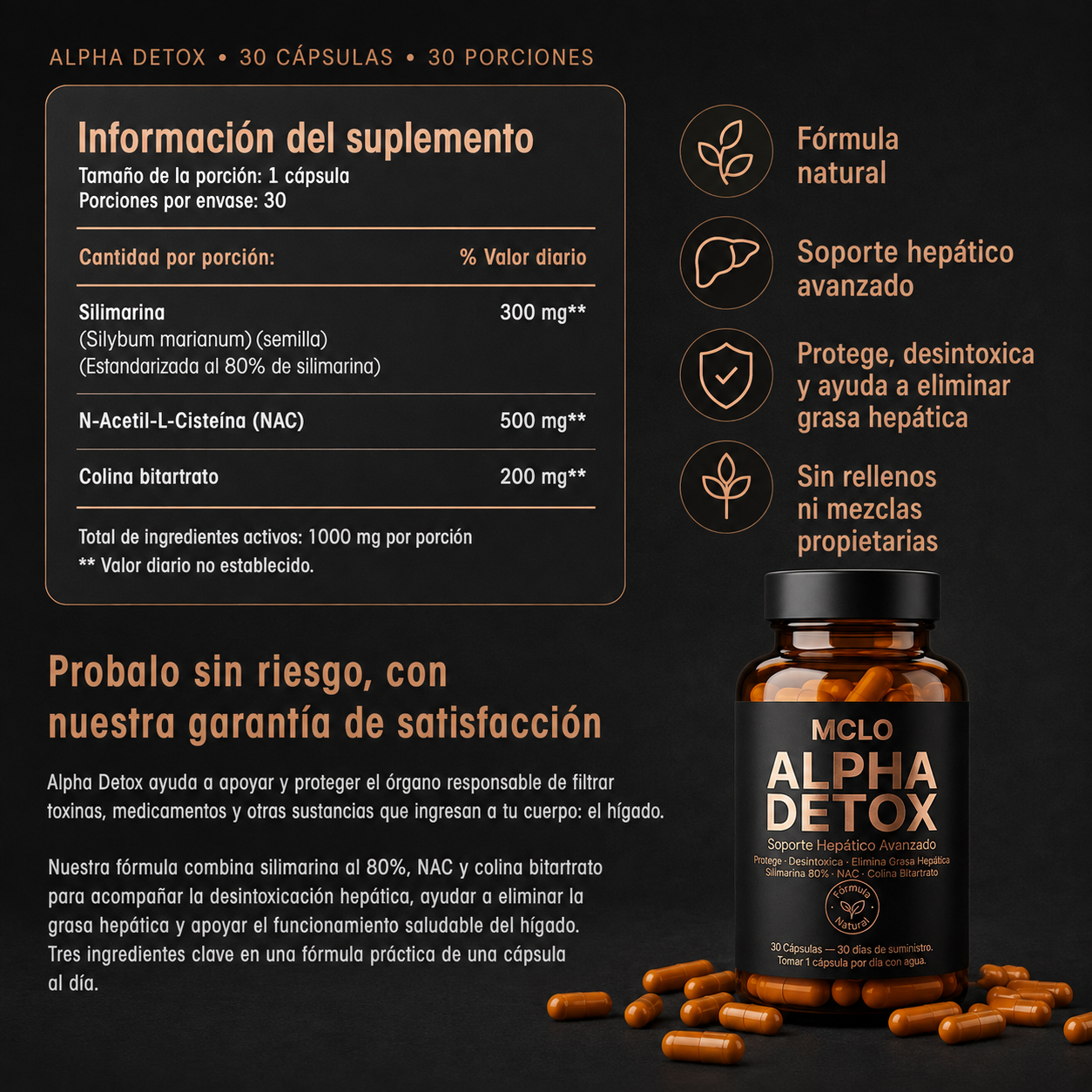 Hígado Feliz - Protección y Recuperación Hepática de Grado Farmacéutico Europeo de Mclo™